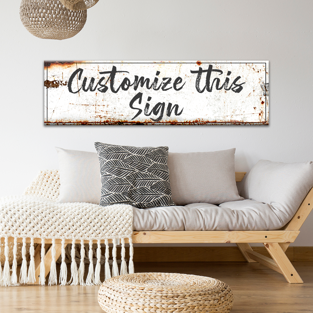 Custom Rustic Canvas Sign Style 1 - Image by Tailored Canvases