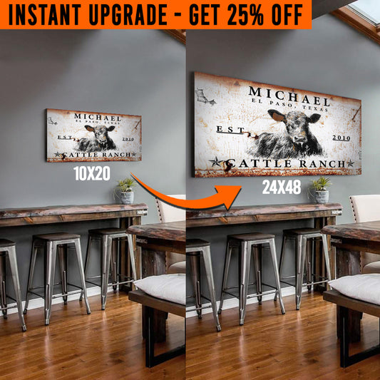 Upgrade Your 'Cattle Ranch' (Style 1) Canvas To 24x48 Inches - Image by Tailored Canvases  
