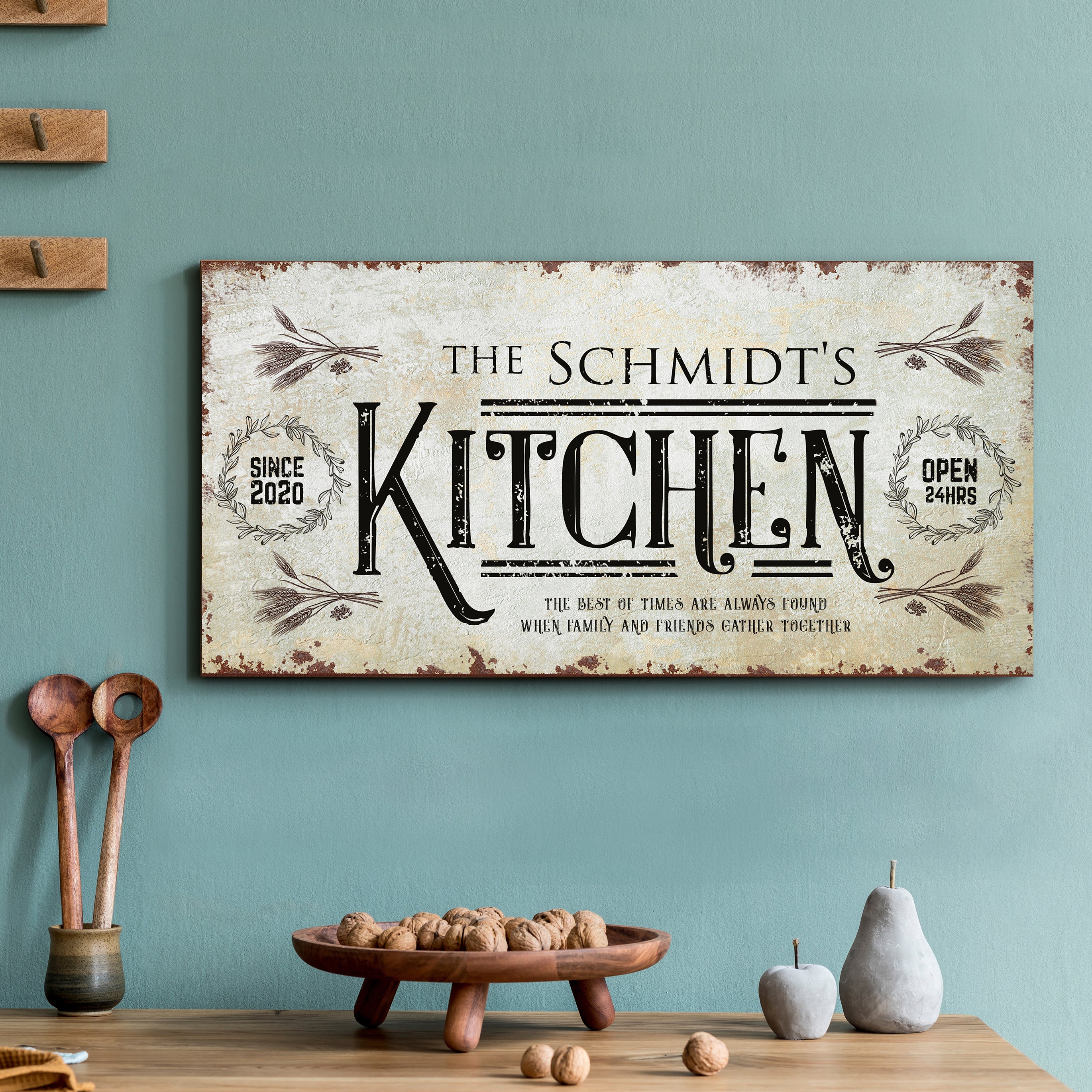 Kitchen Sign II Personalized Canvas Wall Art – Tailored Canvases