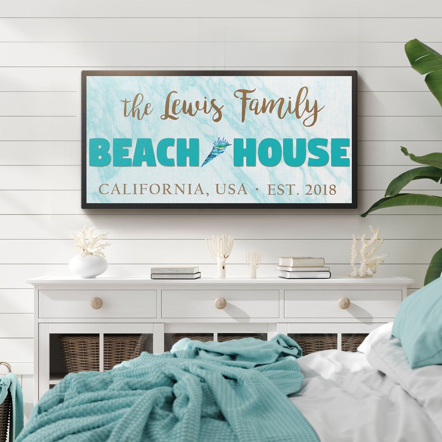 Beach House Sign Style 1 - Image by Tailored Canvases