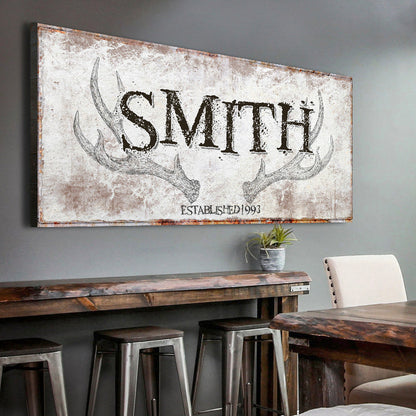 Rustic Family Antler Sign