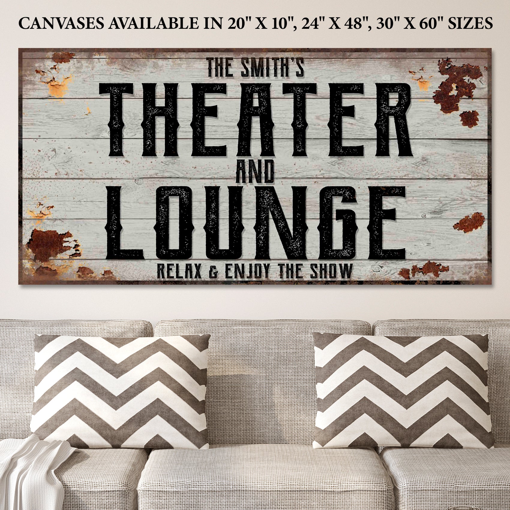 Family Theater and Lounge Sign I Style 1 - Image by Tailored Canvases