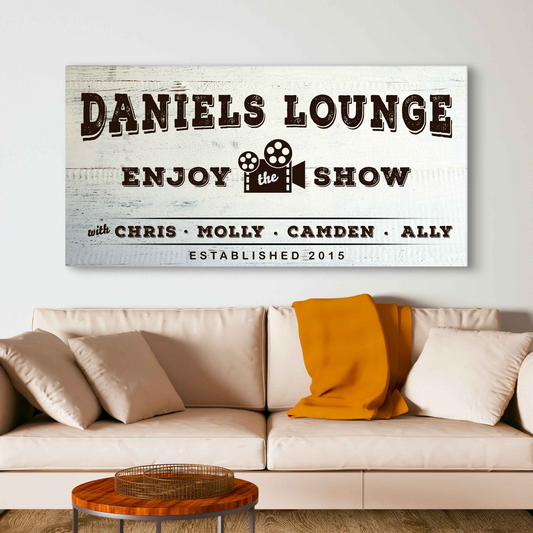 Enjoy the Show Family Cinema Sign - Image by Tailored Canvases