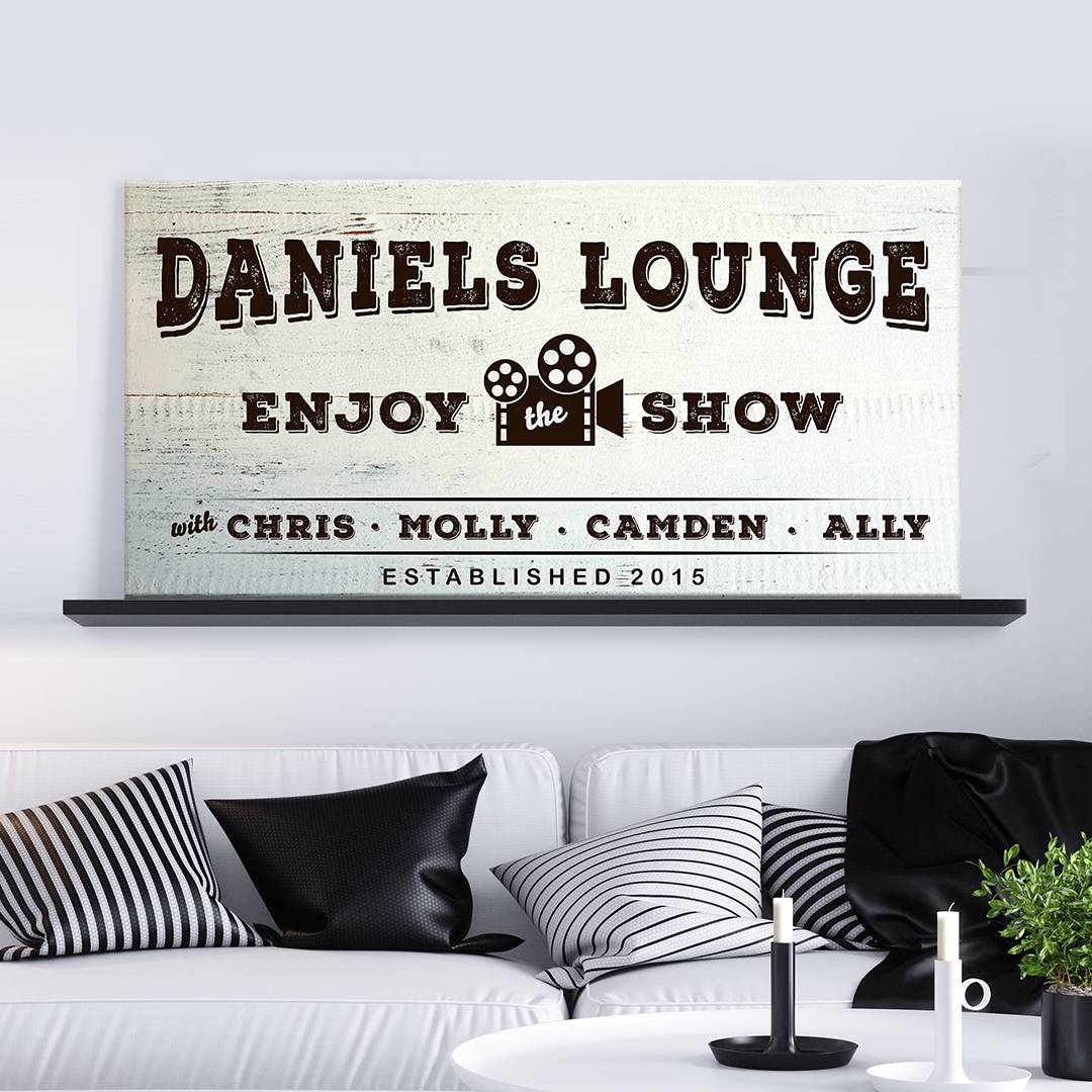 Enjoy the Show Family Cinema Sign - Image by Tailored Canvases