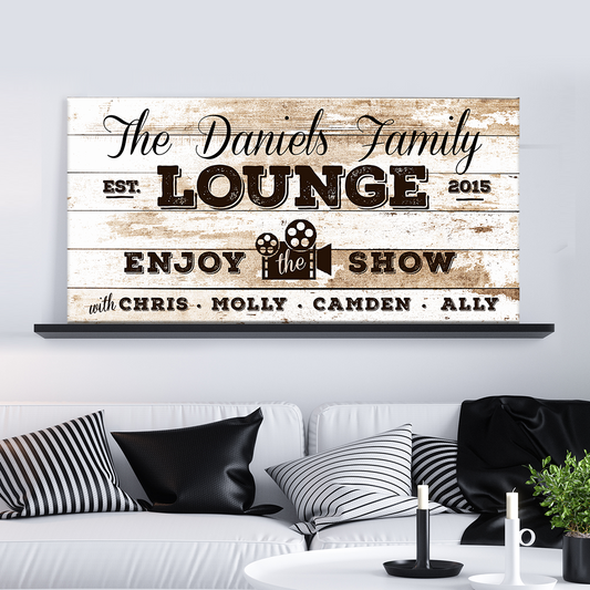 Enjoy the Show Family Cinema Sign Style 3 - Image by Tailored Canvases