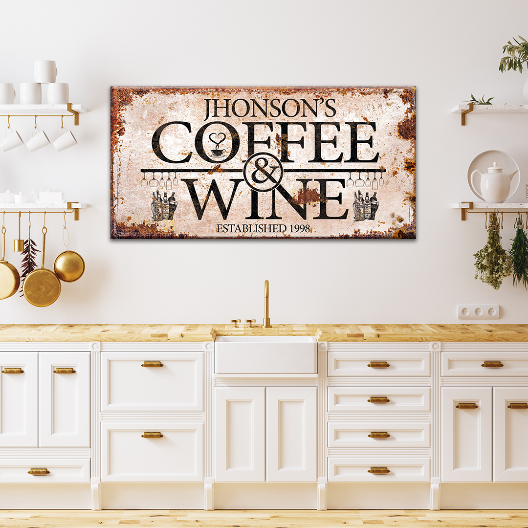 Coffee and Wine Sign Style 4 - Image by Tailored Canvases
