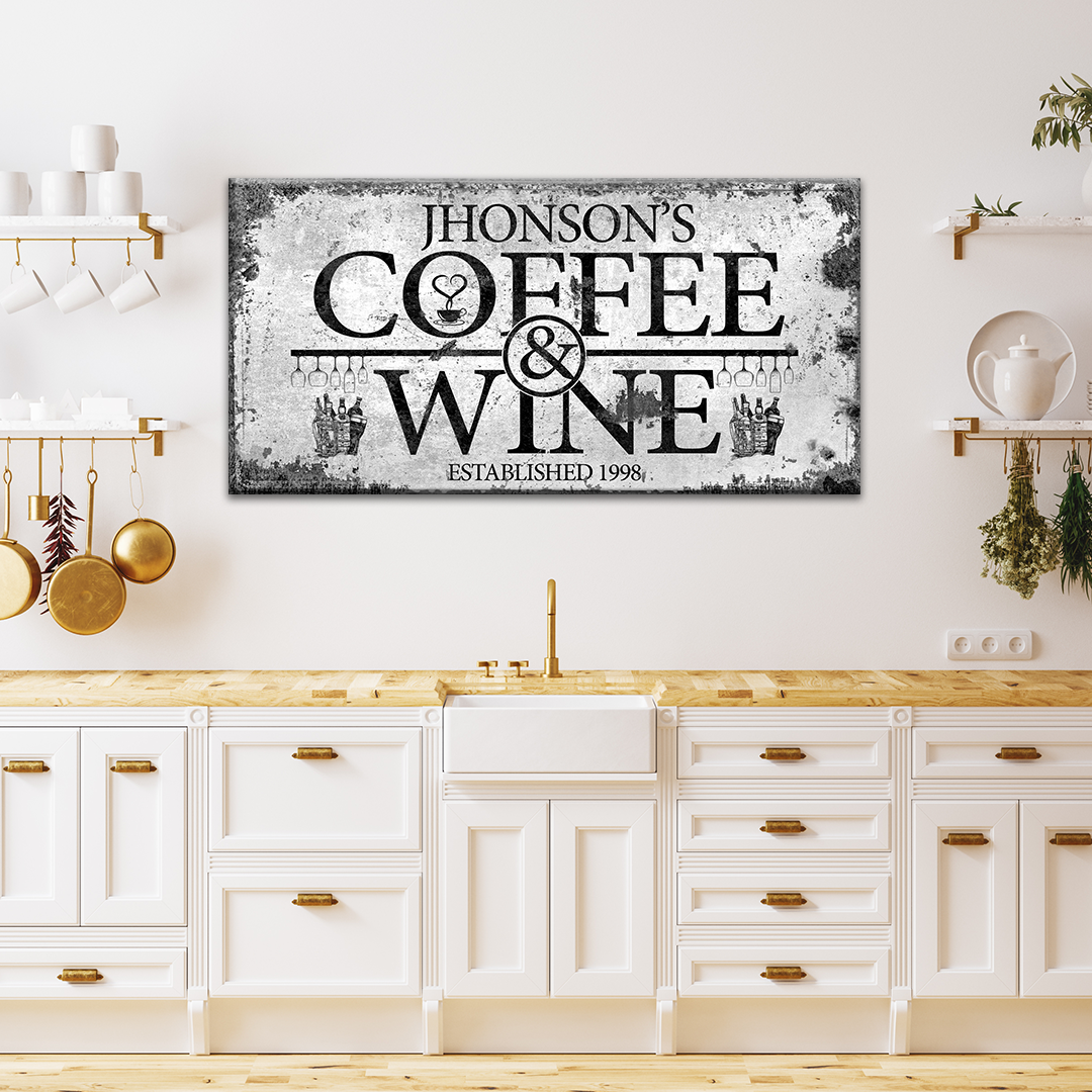 Coffee and Wine Sign Style 5 - Image by Tailored Canvases
