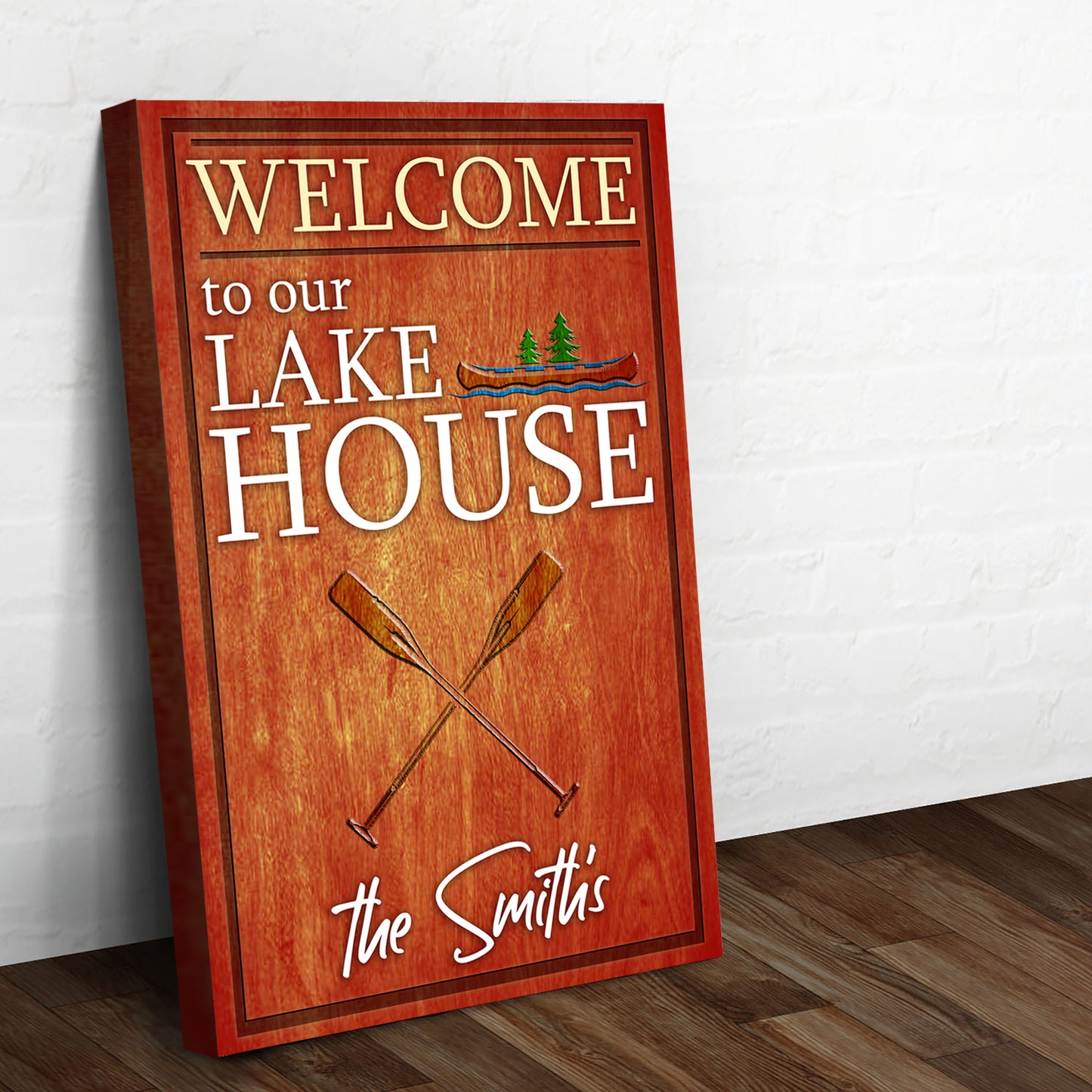 Welcome to our Lake House Sign Style 1 - Image by Tailored Canvases