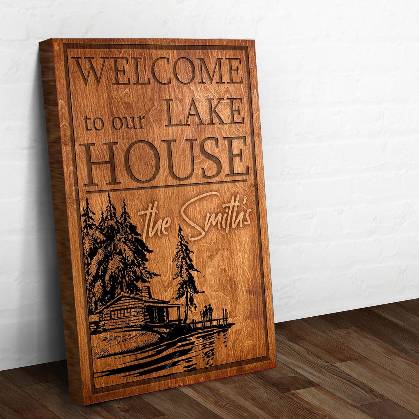 Welcome to our Lake House Sign Style 2 - Image by Tailored Canvases