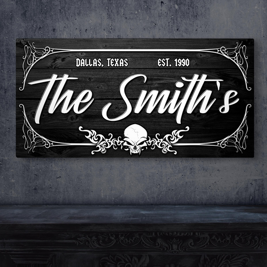 Family Gothic Skull Sign - Image by Tailored Canvases