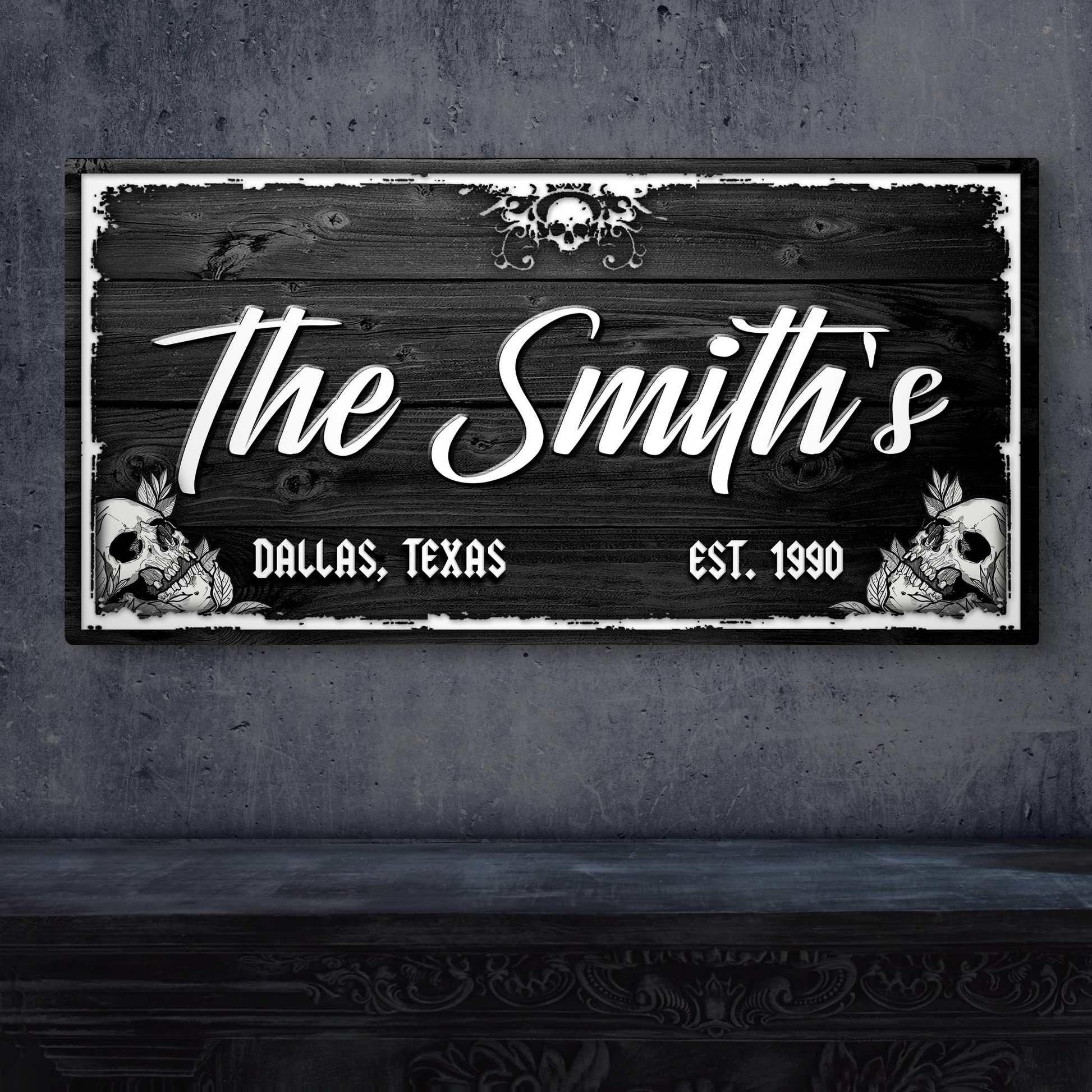 Family Gothic Skull Sign Style 1 - Image by Tailored Canvases
