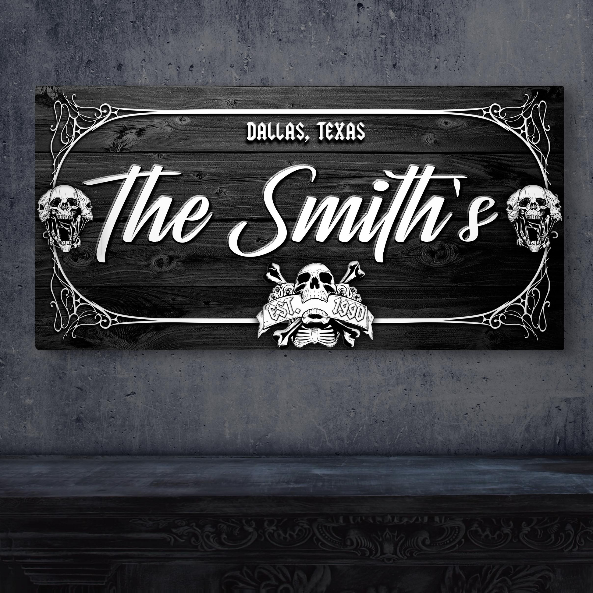 Family Gothic Skull Sign Style 2 - Image by Tailored Canvases