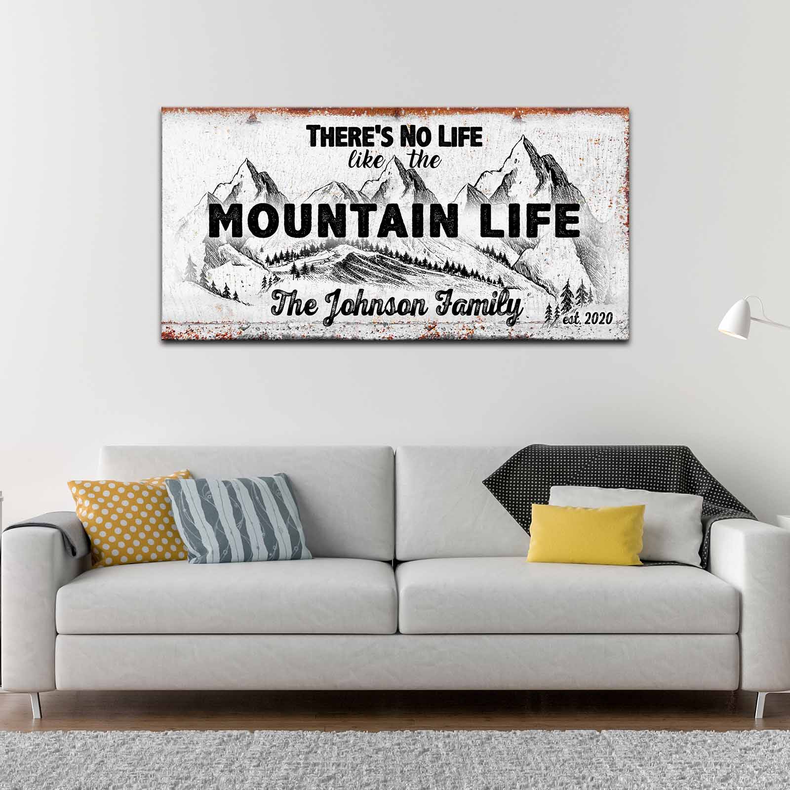 Family Mountain Life Sign - Image by Tailored Canvases