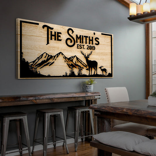 Family Mountain Sign Style 1 - Image by Tailored Canvases