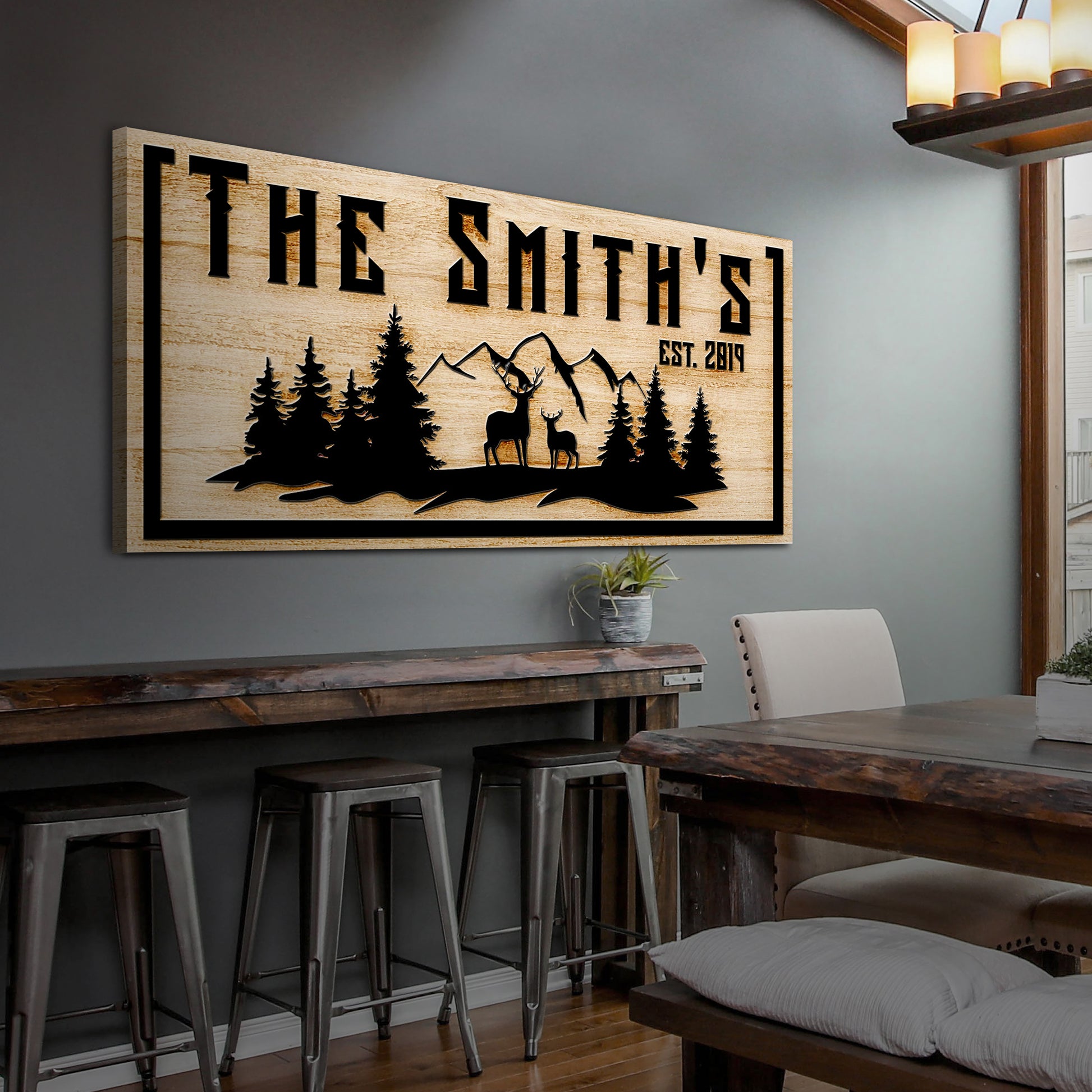 Family Mountain Sign Style 2 - Image by Tailored Canvases