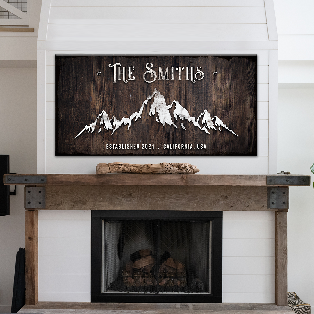 Family Mountain Home - Personalized Huge Canvas Style 1 - Wall Art Image by Tailored Canvases