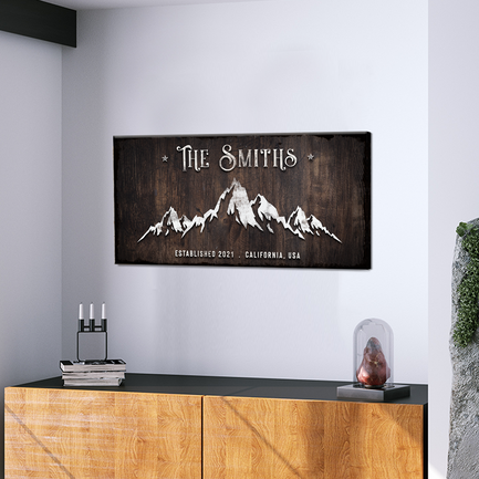 Family Mountain Home - Personalized Huge Canvas Style 1 - Wall Art Image by Tailored Canvases