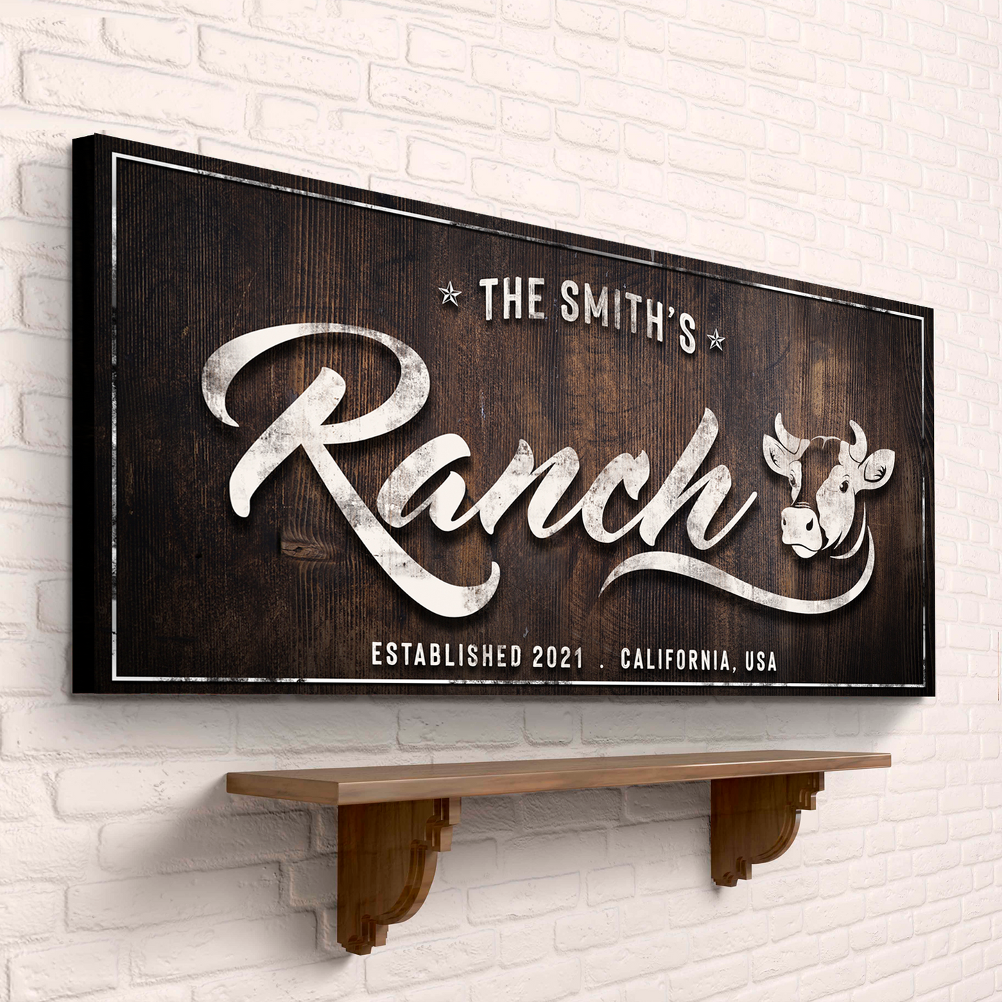 Family Cattle Ranch Sign Style 1 - Image by Tailored Canvases