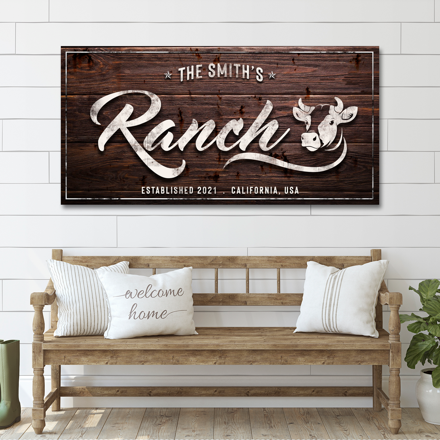 Family Cattle Ranch Sign Style 3 - Image by Tailored Canvases