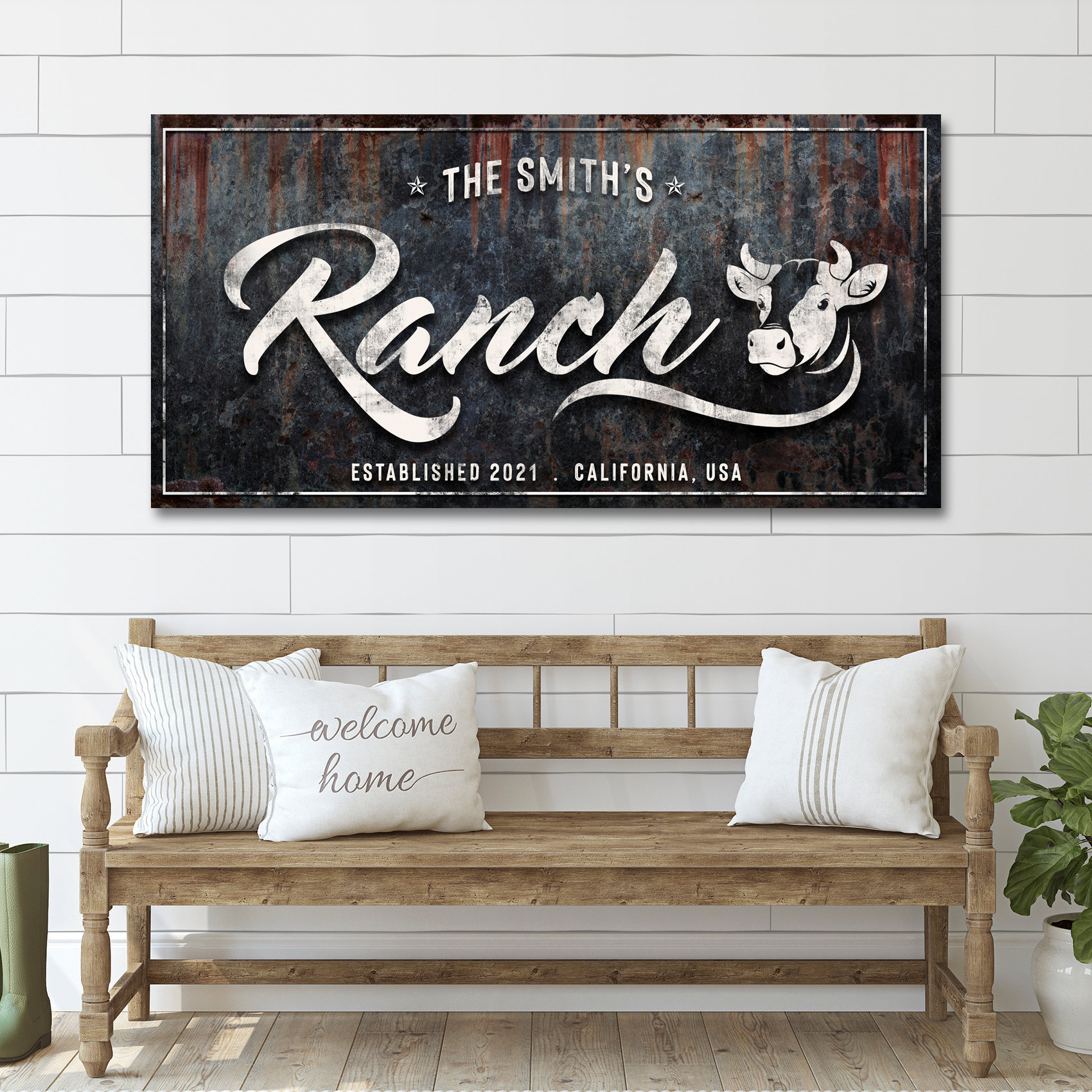 Family Cattle Ranch Sign Style 4 - Image by Tailored Canvases