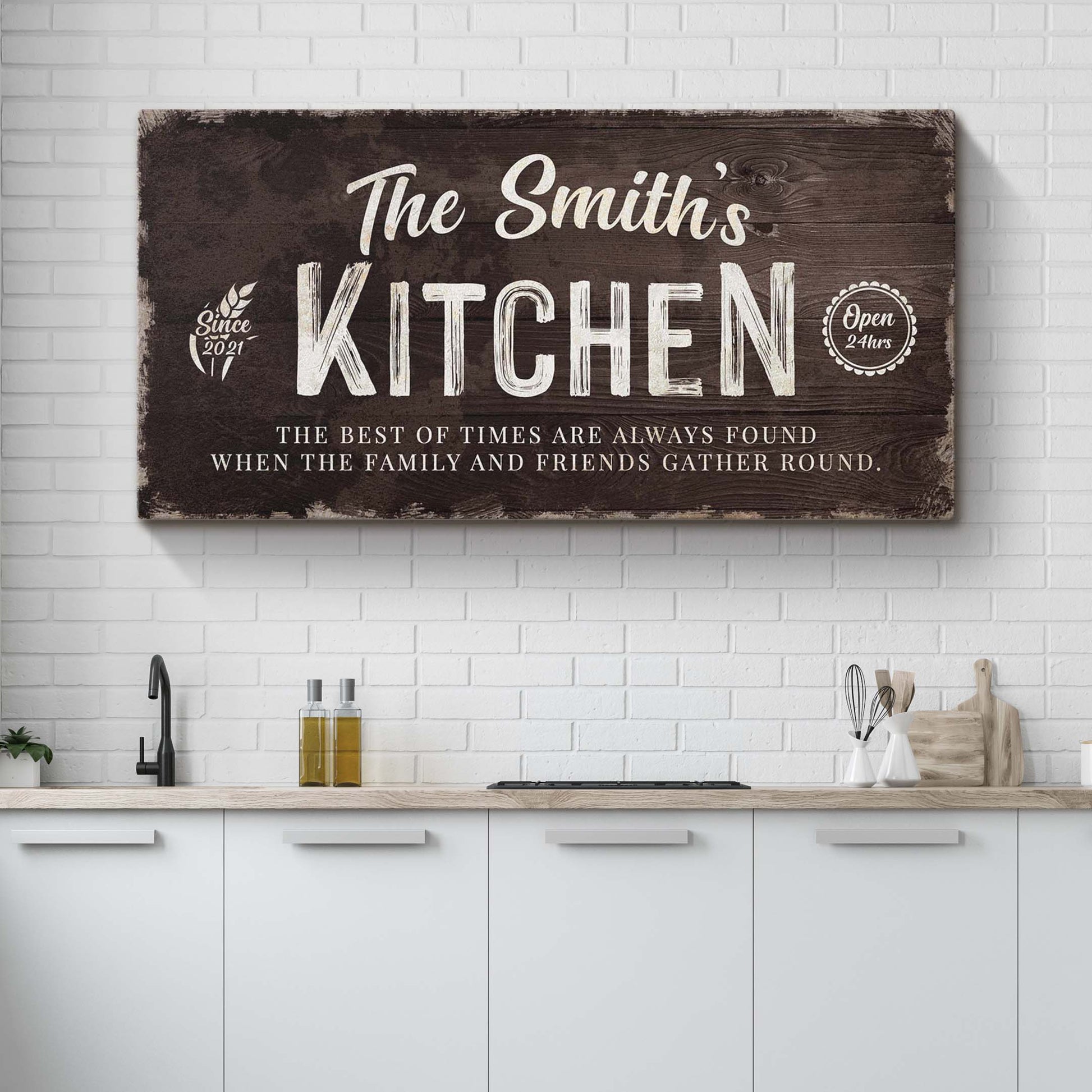 Family Kitchen Sign Style 2 - Image by Tailored Canvases