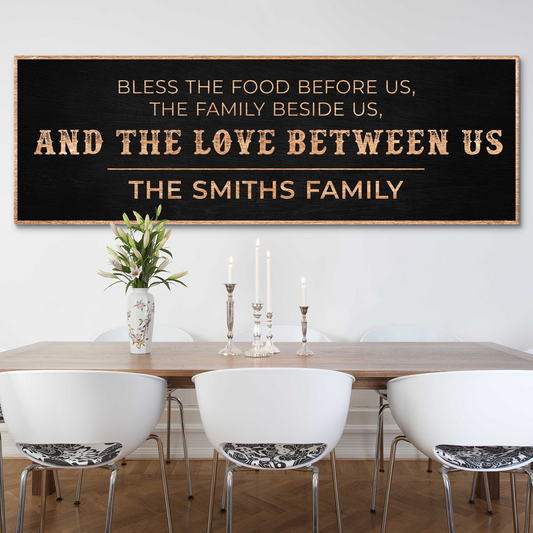 Family Blessing: Bless the Food Sign - Image by Tailored Canvases