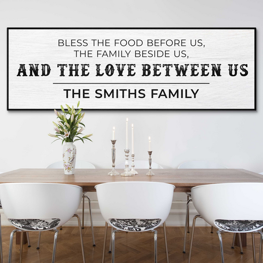 Family Blessing: Bless the Food Sign Style 2 - Image by Tailored Canvases
