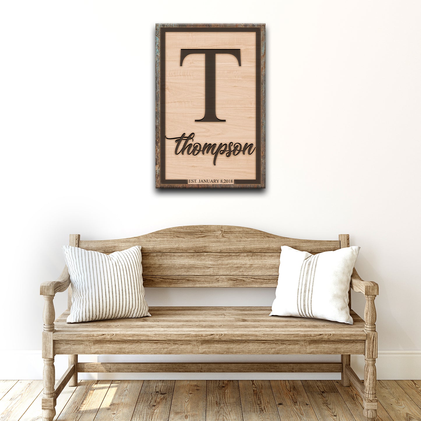 Family Monogram Sign Style 2 - Image by Tailored Canvases