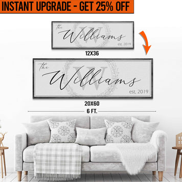 Upgrade Your 'Family Sign' (Style 3) Canvas To 20x60 Inches