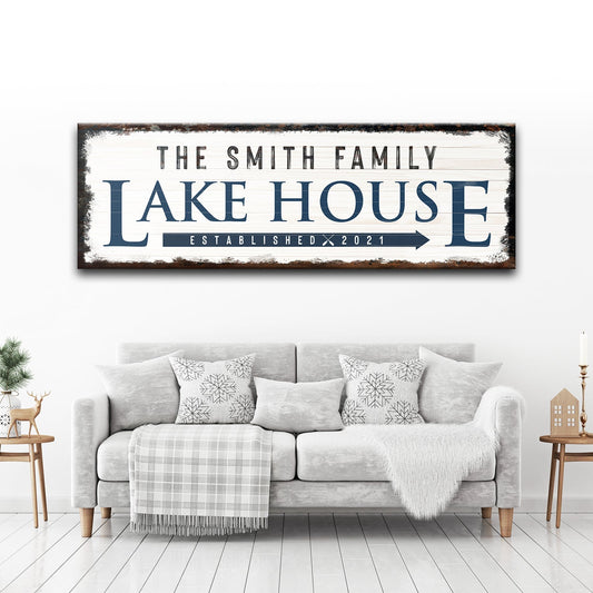 Family Lake House Arrow Sign