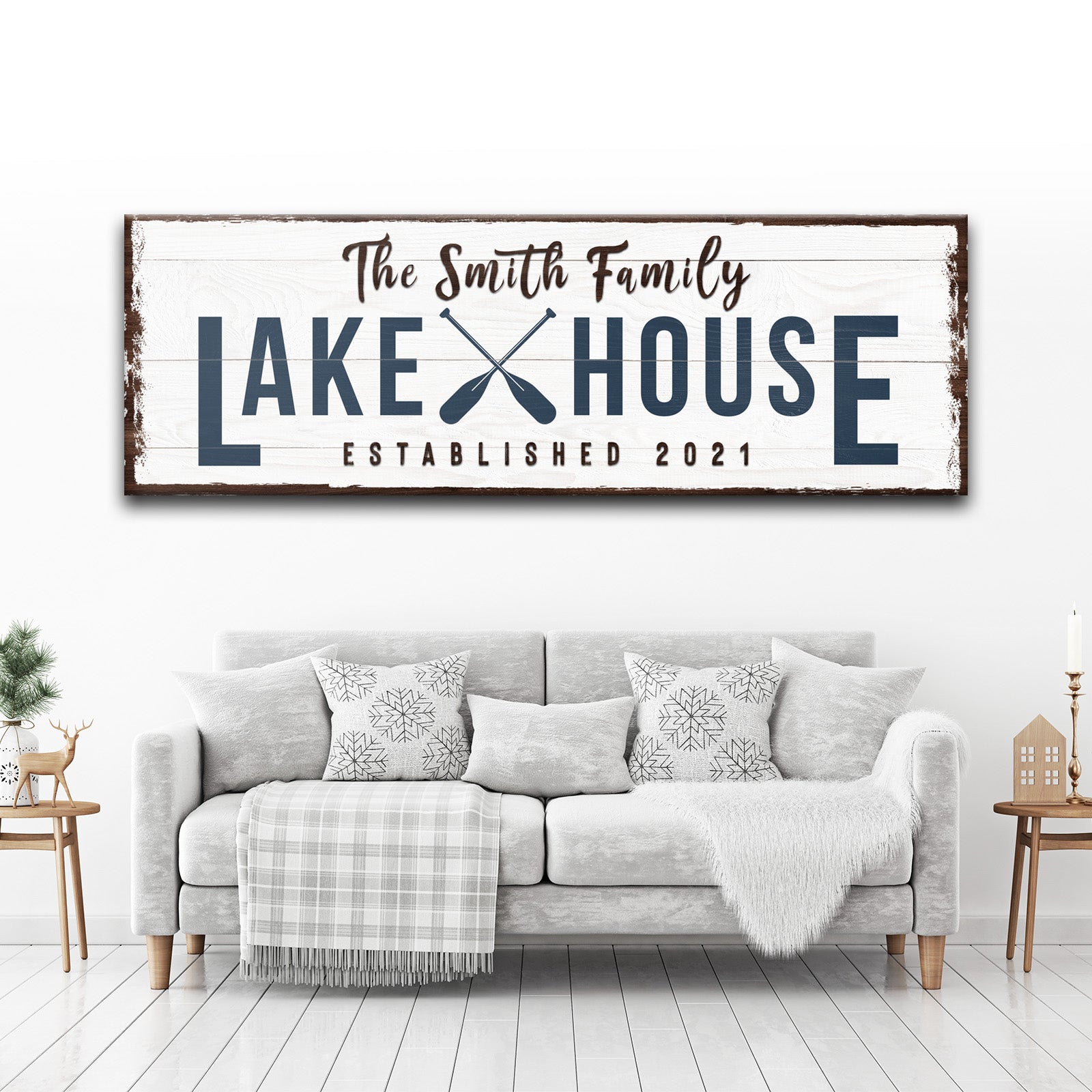Family Lake House Sign Style 3 - Image by Tailored Canvaseas