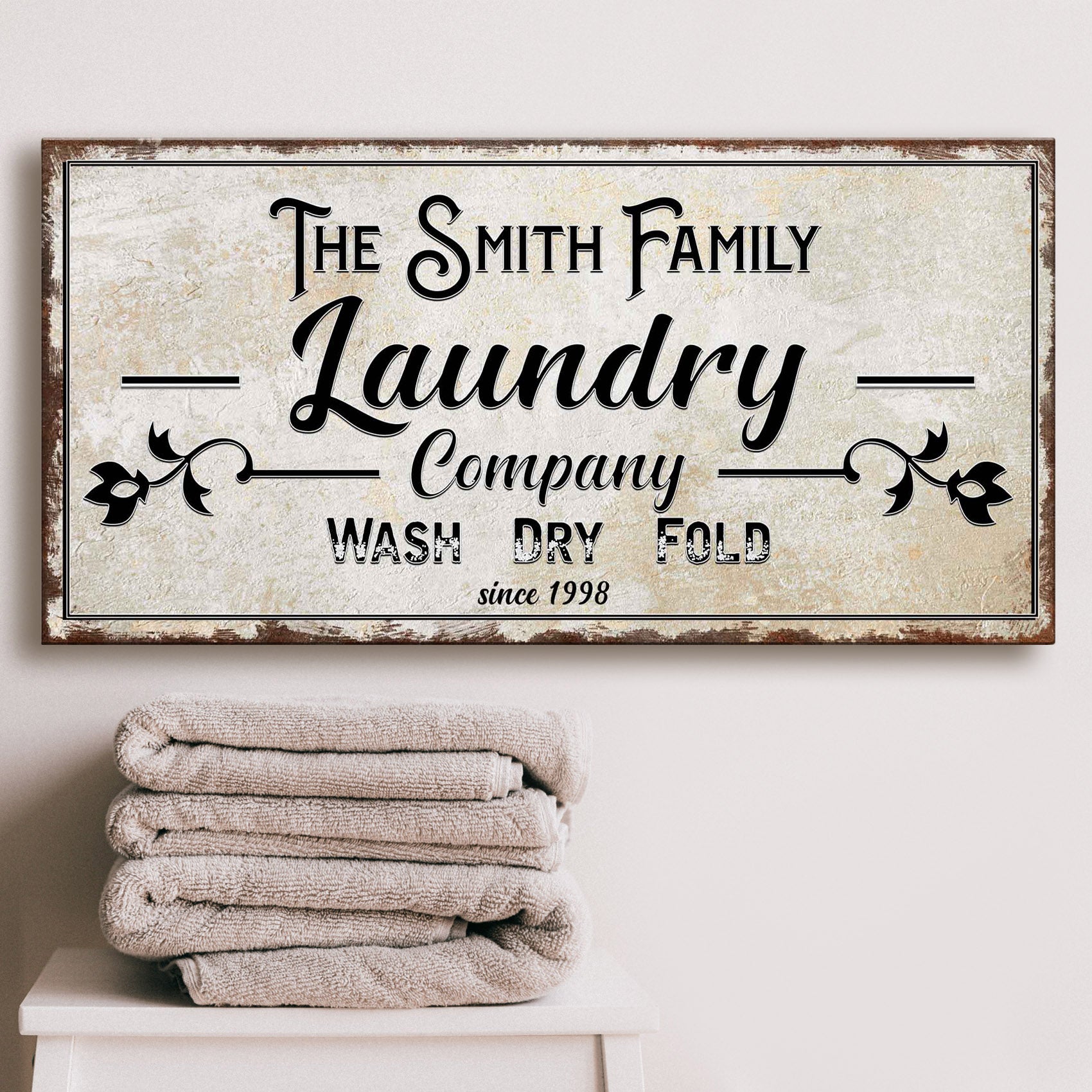 Family Laundry Company Sign - Image by Tailored Canvases