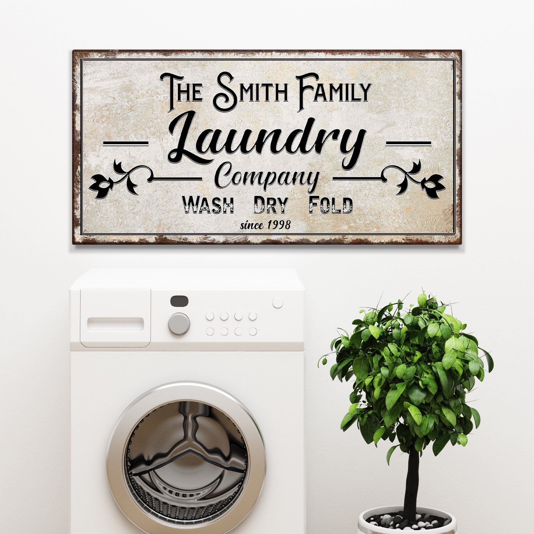 Family Laundry Company Sign Style 1 - Image by Tailored Canvases