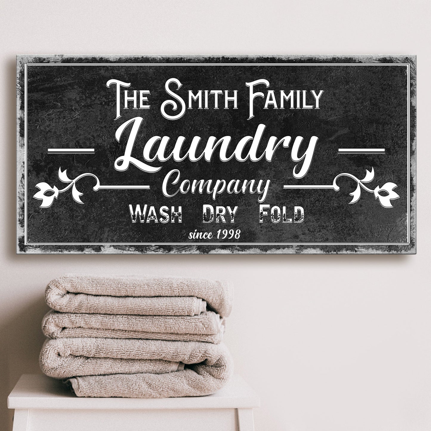 Family Laundry Company Sign Style 3 - Image by Tailored Canvases