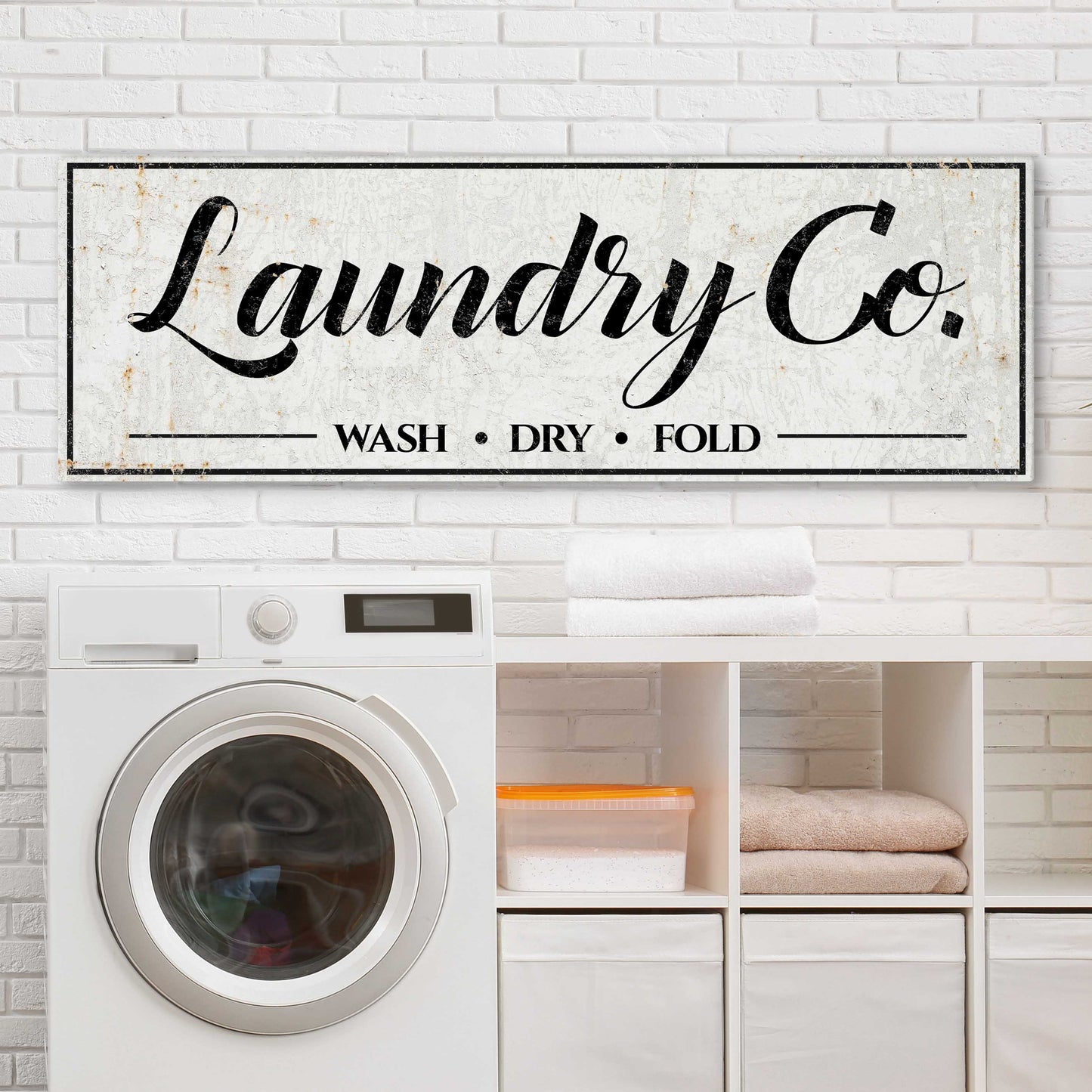 Laundry Co Wash Dry Fold Sign Style 2 - Image by Tailored Canvases