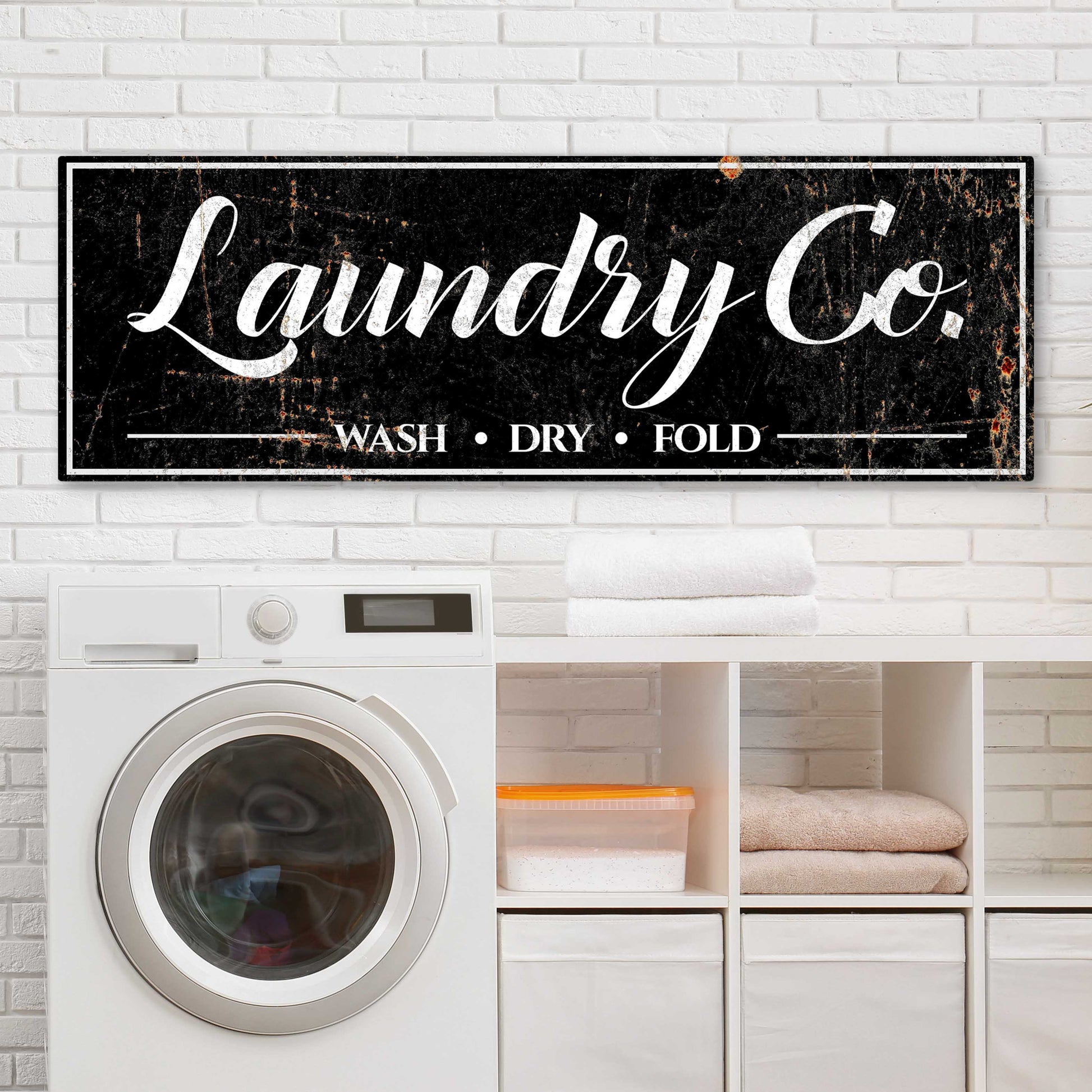 Laundry Co Wash Dry Fold Sign Style 3 - Image by Tailored Canvases