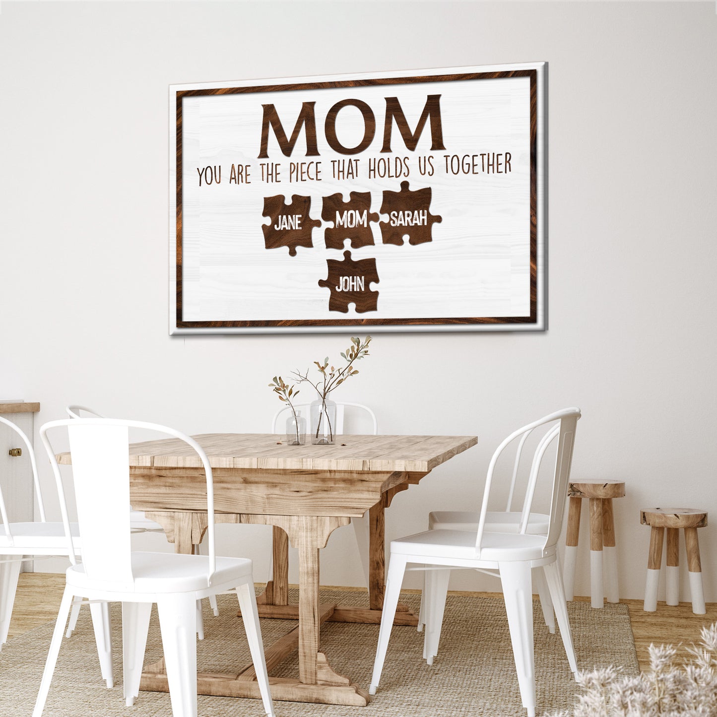 Mom, The Piece That Holds Us Sign Style 1 - Image by Tailored Canvases
