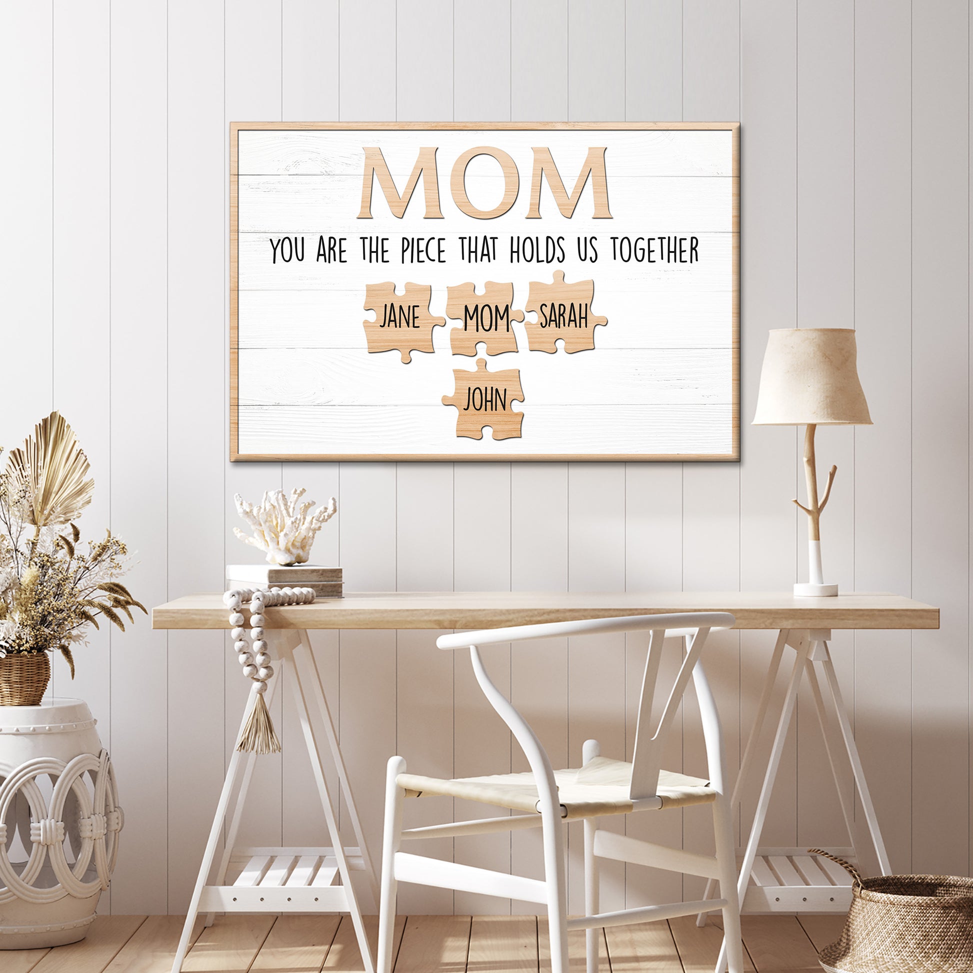 Mom, The Piece That Holds Us Sign Style 2 - Image by Tailored Canvases