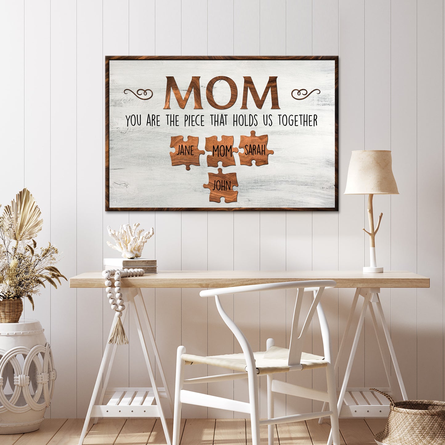 Mom, The Piece That Holds Us Sign Style 3 - Image by Tailored Canvases