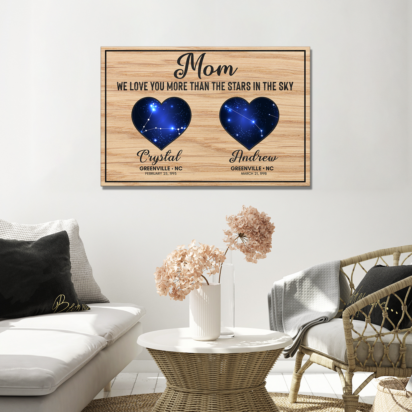 We Love You More Than the Stars in the Sky Sign Style 3 - Image by Tailored Canvases