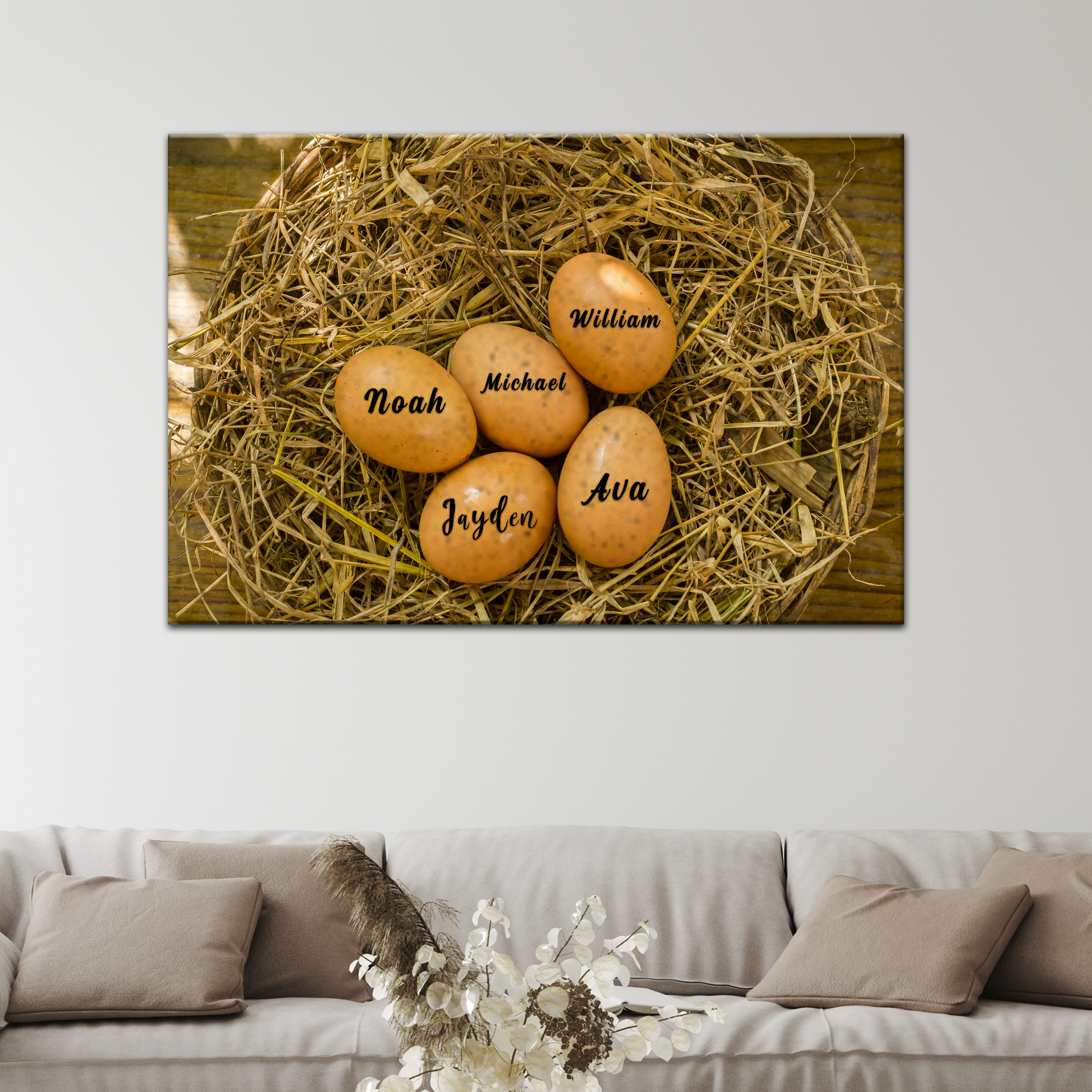 Robin Eggs Names Sign Style 2 - Image by Tailored Canvases