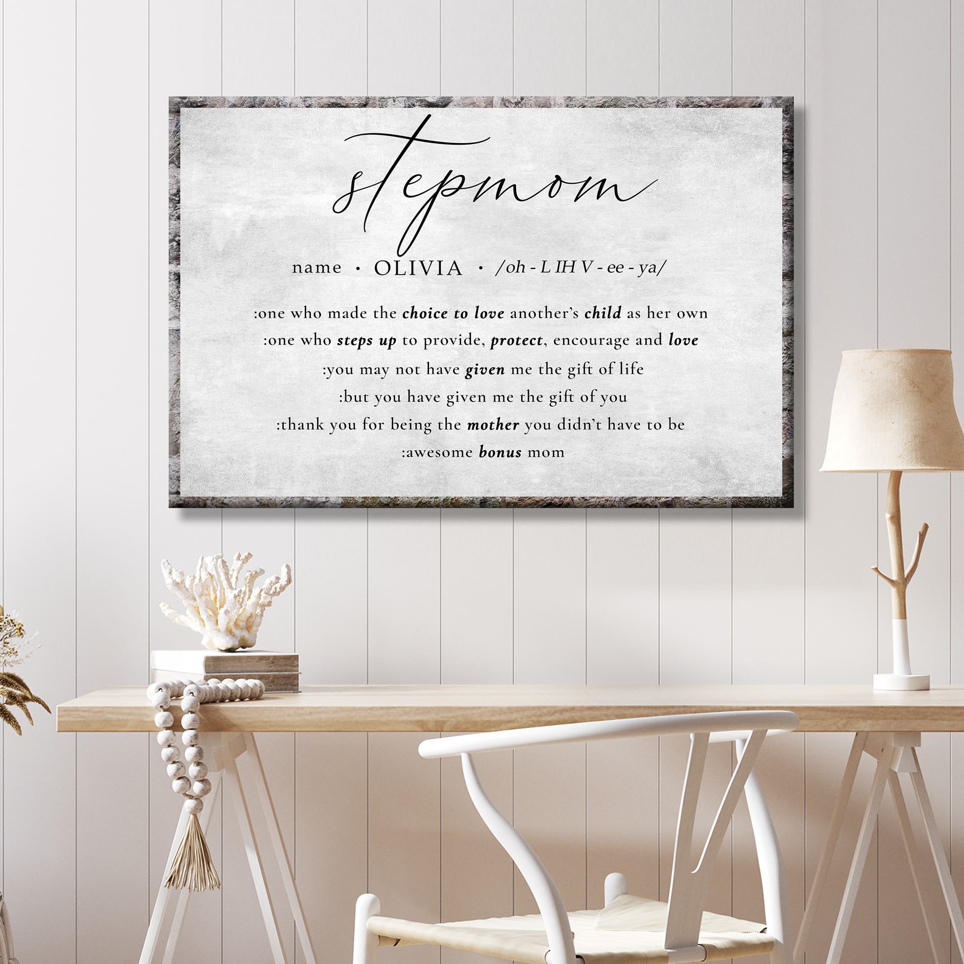 Thank you, Stepmom Sign Style 2 - Image by Tailored Canvases