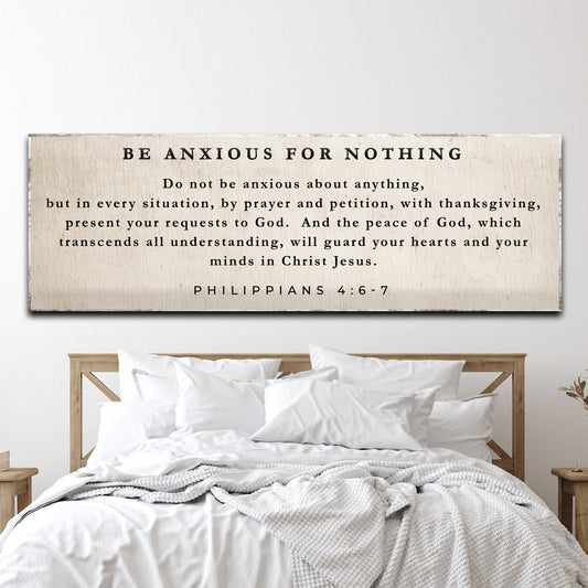 Be Anxious For Nothing Sign Style 1 - Image by Tailored Canvases