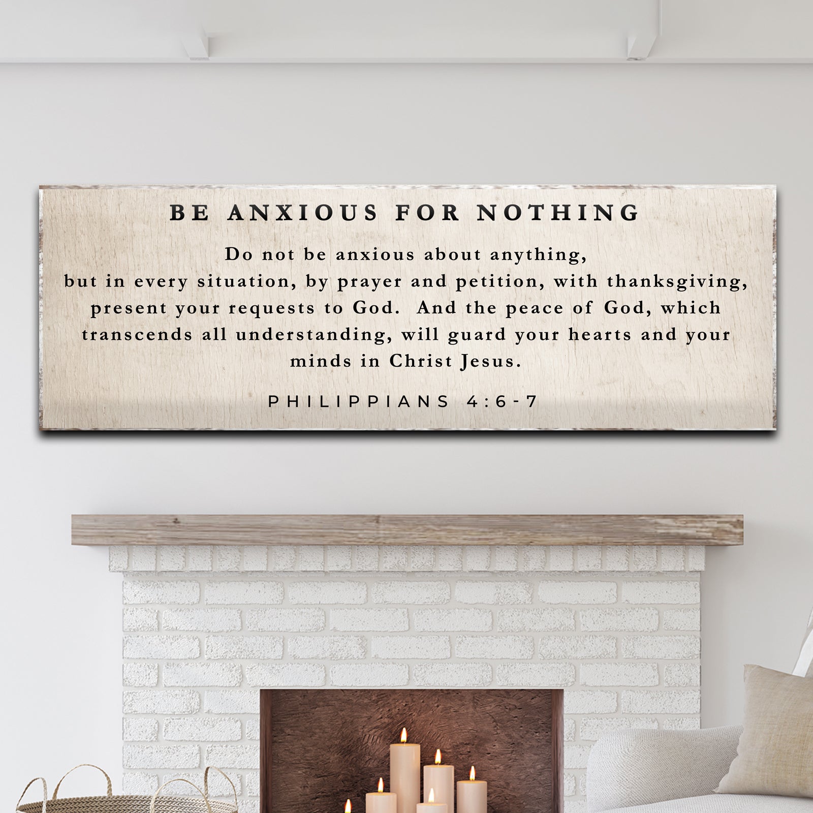 Be Anxious For Nothing Sign Style 1 - Image by Tailored Canvases