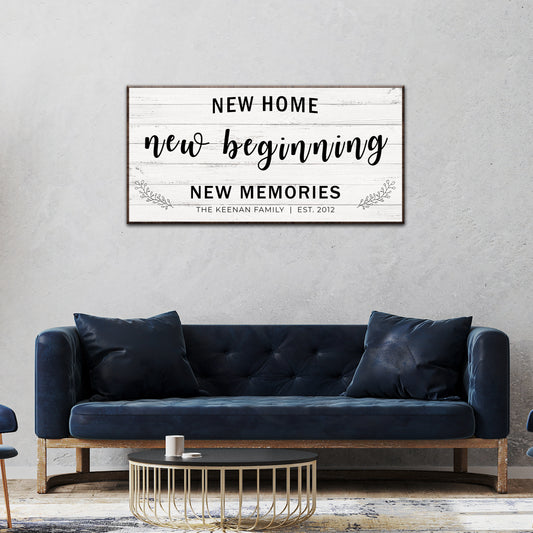 New Home, New Beginning Sign - Image by Tailored Canvases