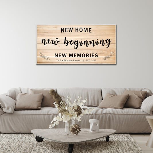 New Home, New Beginning Sign Style 2 - Image by Tailored Canvases