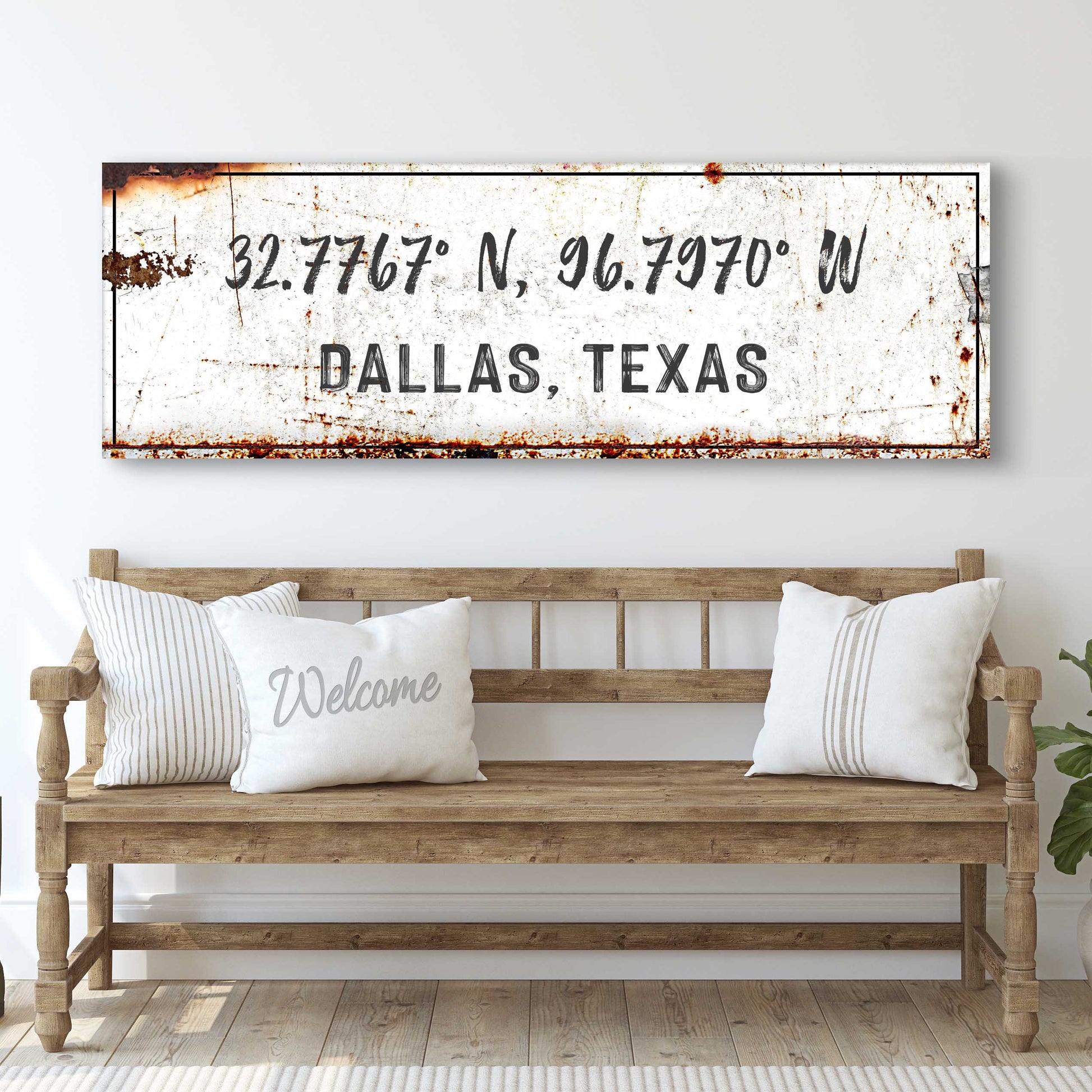 Home Coordinates Rustic Sign Style 1 - Image by Tailored Canvases