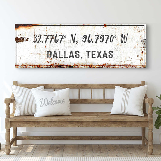 Home Coordinates Rustic Sign - Image by Tailored Canvases