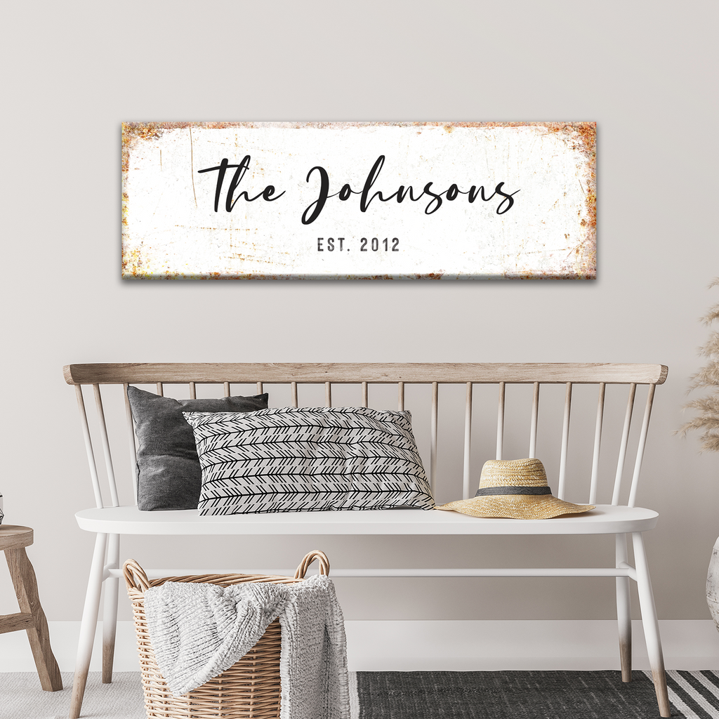 Rustic Family Name Sign | Customizable Canvas by Tailored Canvases
