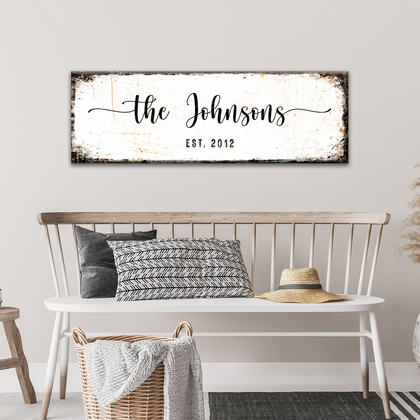 Rustic Family Name Sign Style 2 - Image by Tailored Canvases